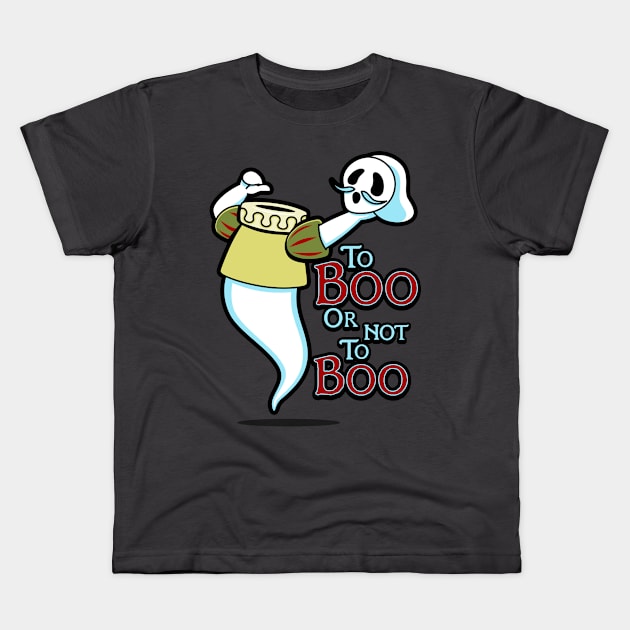 Funny Cute Victorian Shakespeare Ghost Funny Boo Retro Vintage Meme Kids T-Shirt by BoggsNicolas